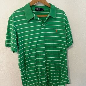 Polo by Ralph Lauren Green and White Striped Polo Shirt